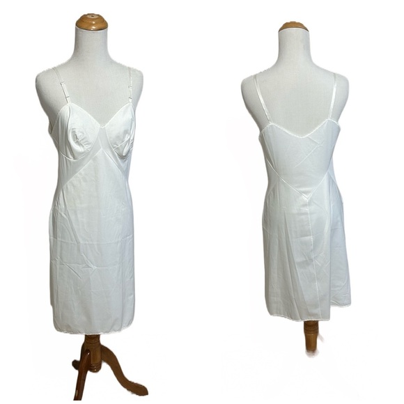 Vintage 60s Vanity Fair Full Slip Sz 34 Lingerie Lace Trim - Picture 1 of 6